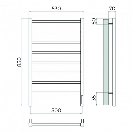 Ватикан П8 500х850 Электро Полотенцесушитель TERMINUS Оружейная сталь Шадринск - фото 4 Ватикан П8 500х850 Электро Полотенцесушитель TERMINUS Оружейная сталь Шадринск - фото 4