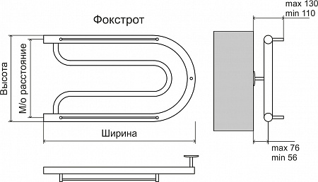 Фокстрот AISI 32х2 320х700 Полотенцесушитель  TERMINUS Шадринск - фото 3