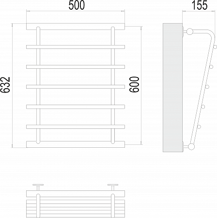 Каскад П5 600х500 Полотенцесушитель TERMINUS Шадринск - фото 3 Каскад П5 600х500 Полотенцесушитель TERMINUS Шадринск - фото 3