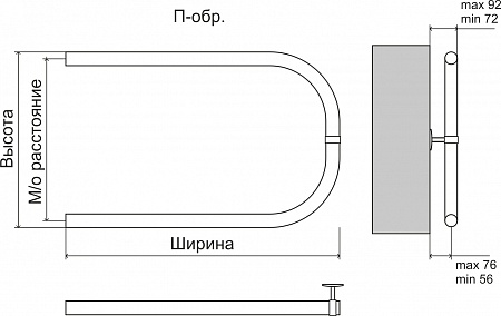 П-обр БШ 320х600 Полотенцесушитель  TERMINUS Шадринск - фото 3
