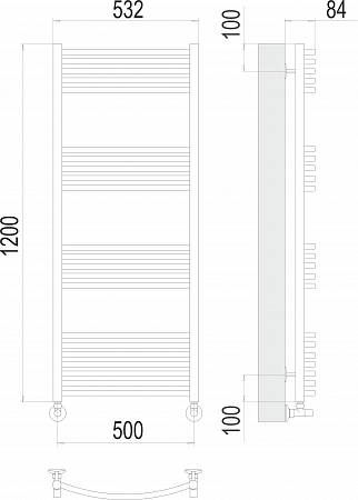 Классик П22 500х1200 Полотенцесушитель  TERMINUS Шадринск - фото 3